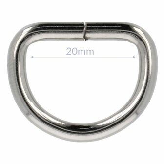 D-Ringen metaal 20 mm