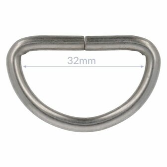 D-Ringen metaal 32 mm