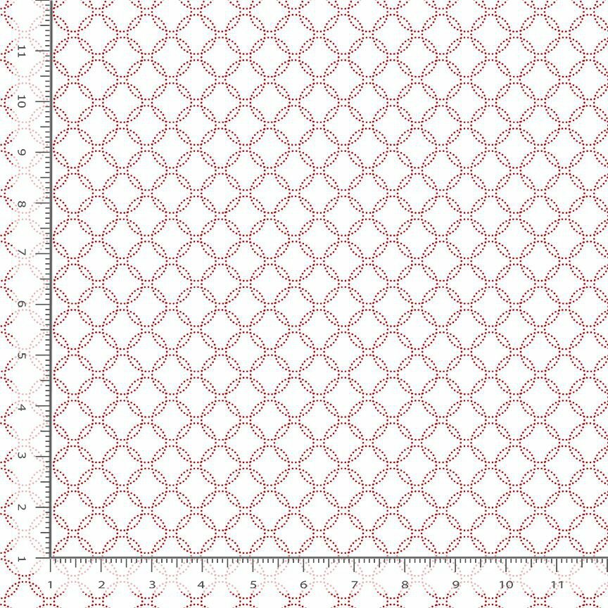 Garden Redwork Geo Dotted Circle CD3104 White