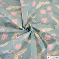 Poplin Katoen Jade Heron Sakura
