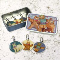 Wollige Beren stekenmarkeerders in een zakblikje