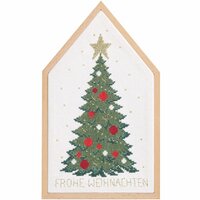 Borduurpakket Kerstboom in decoratief frame (16 &times; 27 cm)