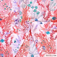 Swim Print Red Seabed &ndash; zwemstof Katia UV50+