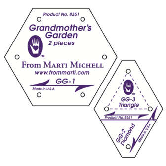 1 inch Grandmother&#039;s Garden Set (2p), Marti Michell Templates