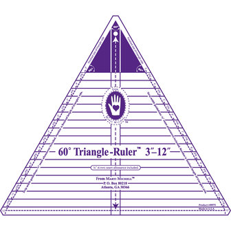 60-degree Triangle Ruler, 3 to 12 inches finished