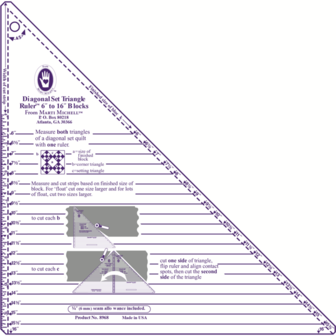 Diagonal Set Triangle Ruler - Cut-n-Flip, Large (6-16 inch)
