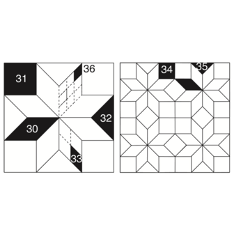 Set E, 8-pointed stars Set (7p)