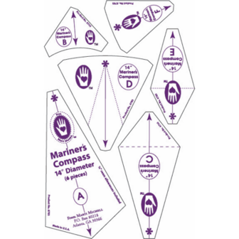 Mariner&#039;s Compass Template Set - 14 inch (6p)