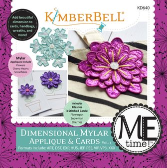 Kimberbell Dimensional Mylar Applique &amp; Cards, Volume 1 Machine Embroidery CD