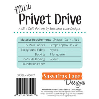 Mini Privet Drive Sassafras Lane Designs
