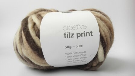 Creative Filz print bruin/beige
