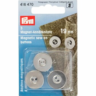 Prym magneet knopen 19 mm zilver