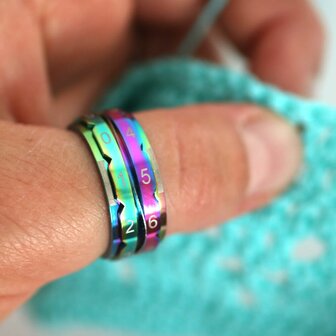 Knitpro toerenteller ring regenboog