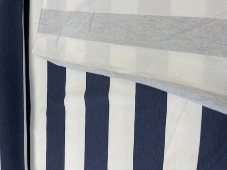 French terry big stripe blauw wit