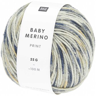 Baby Merino Print navy blue-vanilla