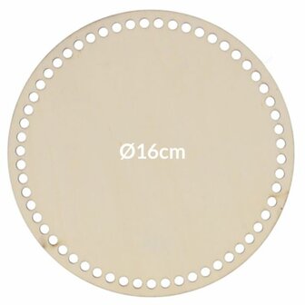 houten tasbodem rond geperforeerd 16 cm