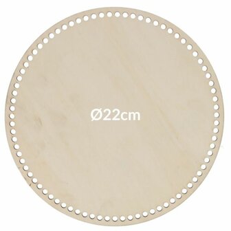 houten tasbodem rond geperforeerd 22 cm