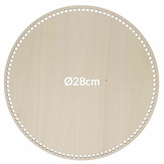 houten tasbodem rond geperforeerd 28 cm