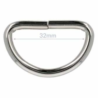 D-Ringen metaal 32 mm