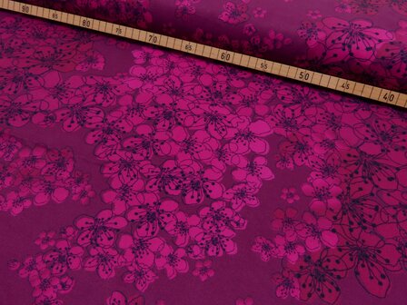 Softshell Bloemenweide Fuchsia