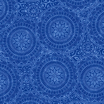 118&quot; Quiltback Vespa NBlue Tossed Mandalas