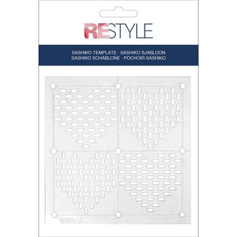 ReStyle Sashiko sjabloon harten patroon maat 10 x 10 cm