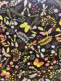 Poplin katoen bloemen vlinders