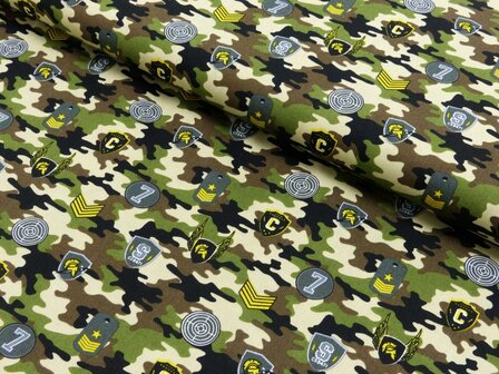 Poplin katoen Army