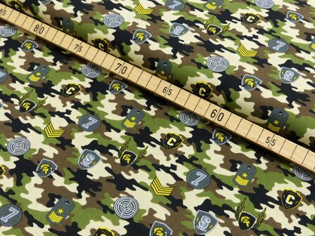 Poplin katoen Army