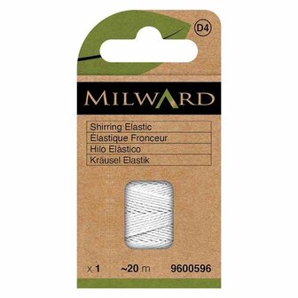 Milward Rimpelelastiek op klos 0,75mm wit