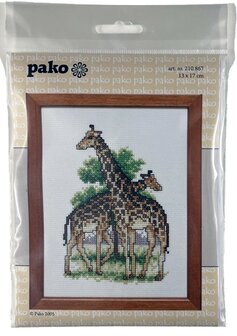 Borduurpakket van twee giraffen