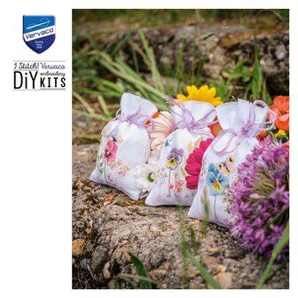 Kruidenzakje kit viooltjes set van 3