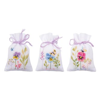 Kruidenzakje kit viooltjes set van 3