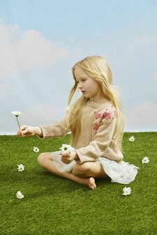 Novita Hilppa-trui &ndash; kinderpatroon met bloemenborduursels