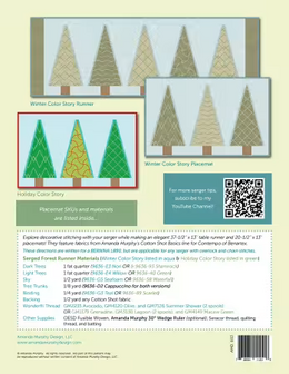 Serged Forest quiltpatroon &ndash; Tafelrunner &amp; placemats met metallic details