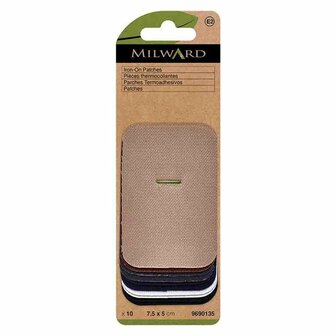 Milward opstrijkbare verstelstukken &ndash; 10 mini patches katoen/polyester