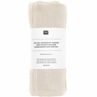Slabbetje met Aida-rand, licht beige