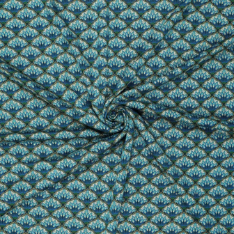 Punta di Roma met retroprint &ndash; 150 cm breed Deze stijlvolle Punta di Roma met retroprint is een comfortabele, middelzwar