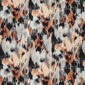 Viscose-elastaan stof &ndash; Florale digitale print grijs