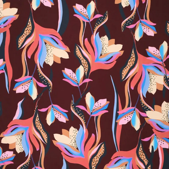 Viscose-elastaan stof &ndash; Dancing Tulips