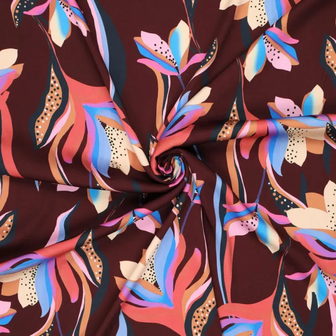 Viscose-elastaan stof &ndash; Dancing Tulips