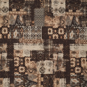 Viscose stof Archie &ndash; Digitale print in naturel tinten