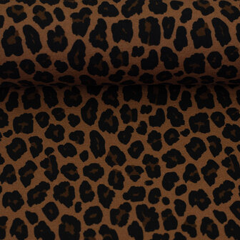 Tricot met panterprint &ndash; Zachte rekbare stof, 150 cm breed