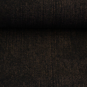French Terry denimlook donkerbruin &ndash; 150 cm breed