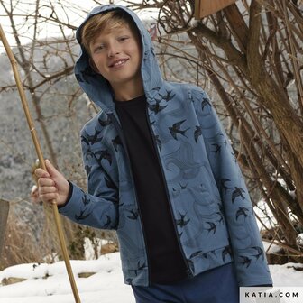 Katia Katoenen Fleece Sky Flying Dreams &ndash; 95% katoen, 145&ndash;150 cm