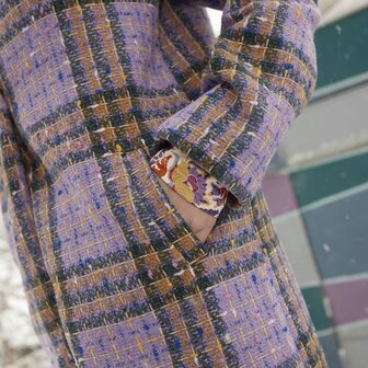 Soho Tweed Jasstof &ndash; Welsh ruit in lavendel &amp; blauw | Katia Fabrics