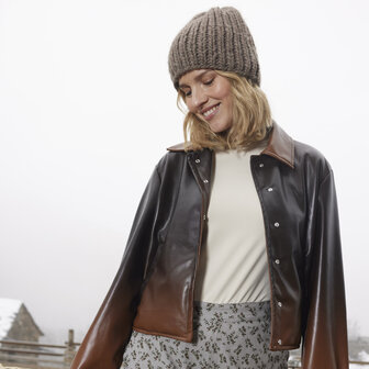 Vegan Leer Kleurverloop Coffee &ndash; Ombre vegan leer voor jassen &amp; accessoires