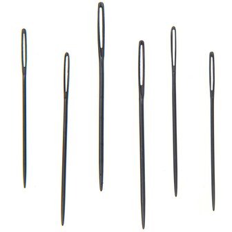 Borduurnaalden met Stompe Punt 18&ndash;22 (6 stuks) &ndash; Nickelvrije Zwarte Naalden