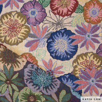 Katia Flowers Jacquard &ndash; Luxe Bloemen Stof voor Kleding &amp; Decoratie