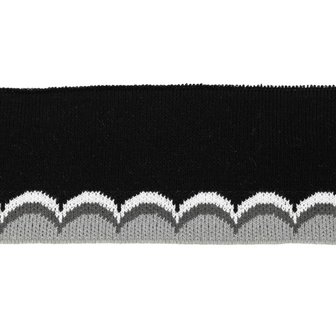 cuff jacquard waves black - ligth grey